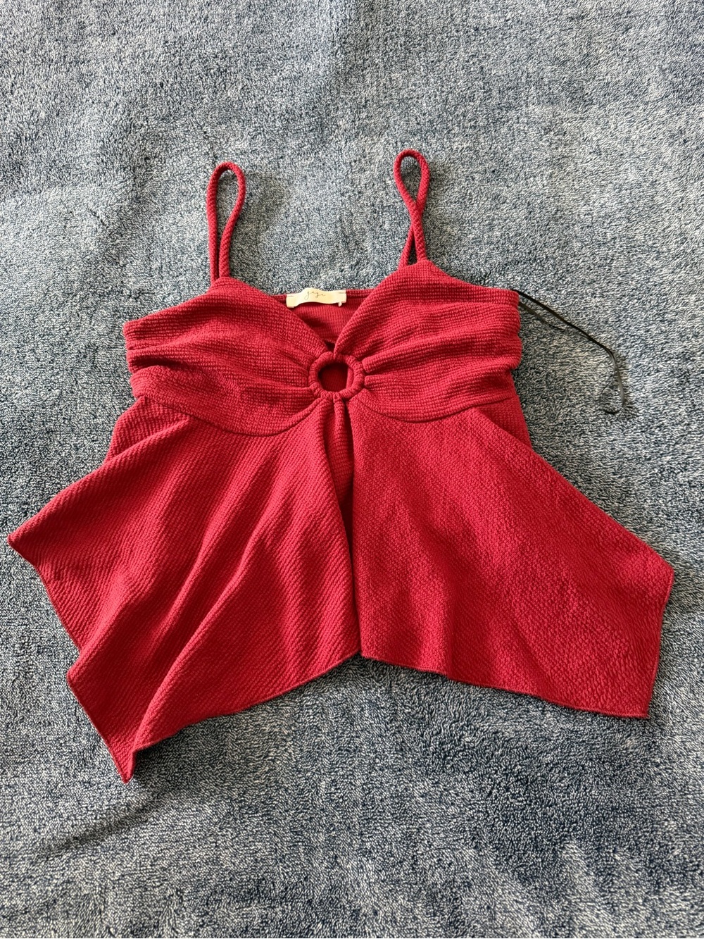 Women’s Red Ring-Front Spaghetti Strap Top